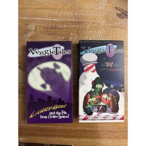 Lot Of 2: Veggie Tales VHS Video Tapes Christmas & Larry-Boy Space